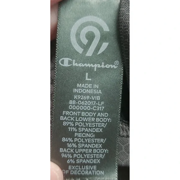 Champion Mens Athletic T Shirt Dark Gray Crew Neck Gym‎ Workout Size L - Picture 4 of 6